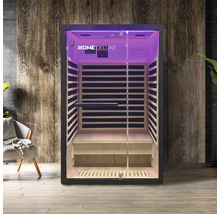 Infraröd bastu med glasdörr och träpanel