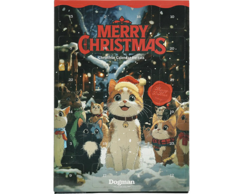 Adventskalender DOGMAN katt julkalender Dogman julkalender för katter med kattmotiv och texten God Jul