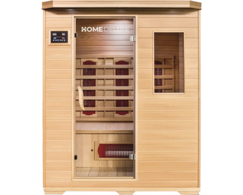 Home Deluxe bastu av trä med styrelement och glasdörr