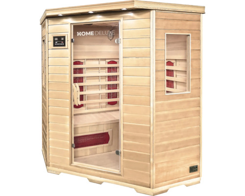 Home Deluxe bastu av trä med glasdörr och infraröda strålkastare