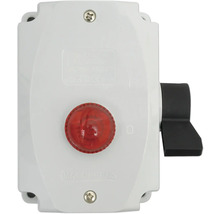 Vattentät strömbrytare med röd lampa och svart spak