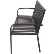 Metall trädgårdsbänk med armstöd