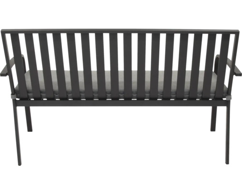 Trädgårdsbänk med armstöd och sittdyna