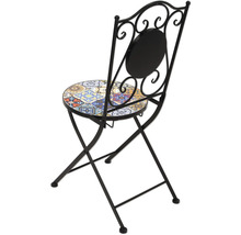 Fällbar trädgårdsstol med mosaiksits och metallram
