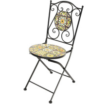 Fällbar bistrostol med mosaikmönster på sits och ryggstöd