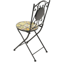 Fällstol i metall med mosaiksits