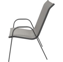 Trädgårdsstol med armstöd och textilklädsel