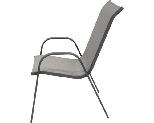 Trädgårdsstol med armstöd och textilklädsel