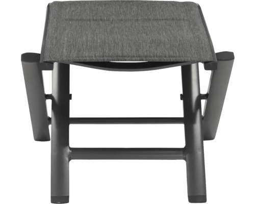 Trädgårdsfåtölj fotpall av aluminium med textilklädsel