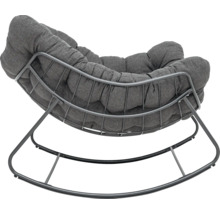 Gungstol med grå klädsel på metallram