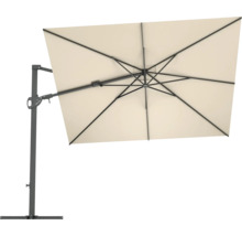 Rektangulärt parasoll med mast och metallram