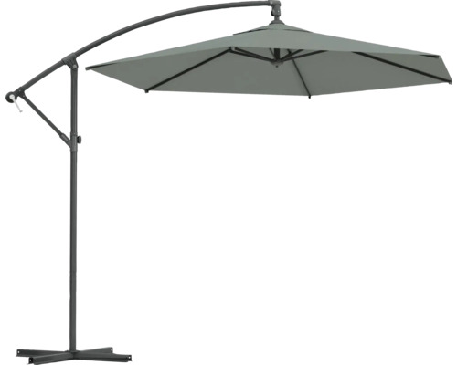 Fritt hängande parasoll med fyrkantig skärm och bas