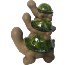 Dekorativ trädgårdsfigur: Tre sköldpaddor staplade ovanpå varandra