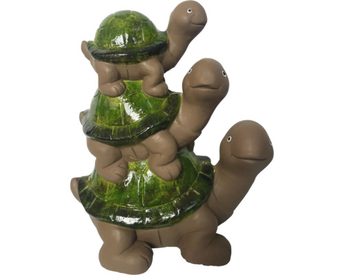 Dekorativ trädgårdsfigur: tre sköldpaddor staplade ovanpå varandra