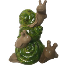 Dekorativ trädgårdsfigur: Tre sniglar staplade ovanpå varandra