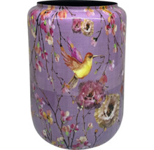 Dekorativ vas med blom- och fågelmönster