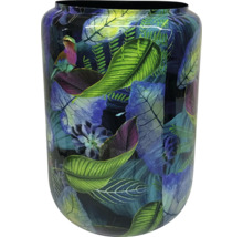 Dekorativ vas med blad- och fågelmönster