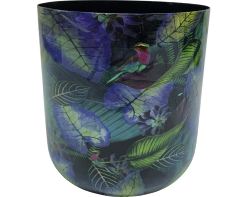 Dekorativ blomkruka med blommönster och fågelmotiv