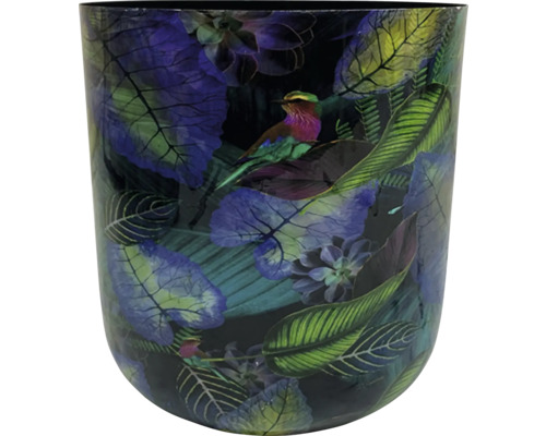 Blomkruka med fågel- och växtmönster