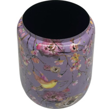 Dekorativ vas med fågel- och blommotiv