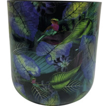 Dekorativ blomkruka med blad- och fågelmönster