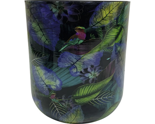 Dekorativ blomkruka med djungelmotiv