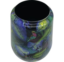 Dekorativ vas med fågel- och bladmönster