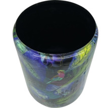 Papperskorg med fågel- och växtmönster