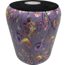 Dekorativ pall med blommönster och vadderad sits