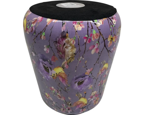 Dekorativ pall med blommönster och vadderad sits