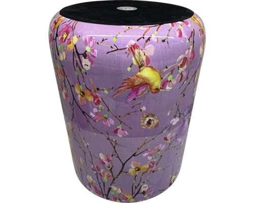 Dekorativ pall med fågel- och blommotiv för inomhusbruk