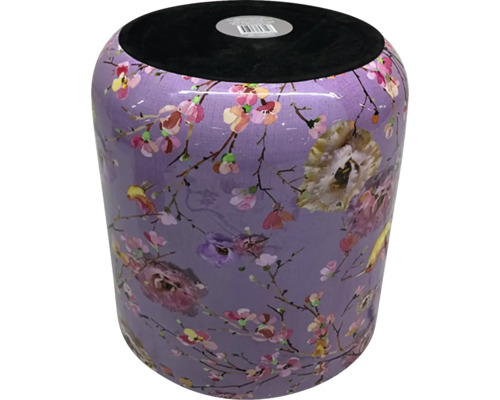 Keramisk pall med blommönster