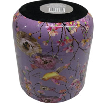 Dekorativ sitttunna med fågel- och blommotiv