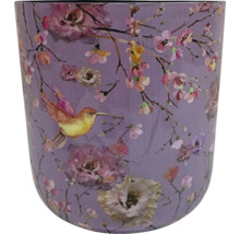 Dekorativ blomkruka med blom- och fågeldesign