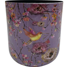 Dekorativ behållare med blom- och fågelmönster