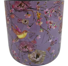 Blomkruka med kolibri och blommönster