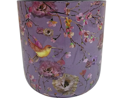 Blomkruka med kolibri och blommönster