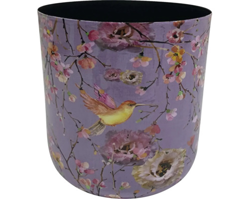 Dekorativ papperskorg med blom- och fågelmönster för badrummet