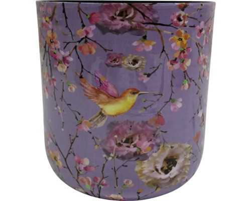 Blomkruka med fågel- och blommotiv