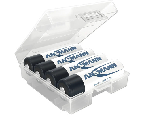 Ansmann batterier i en transparent förvaringslåda