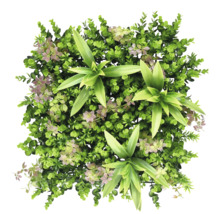 Konstgjord växtmatta med olika sorters grönska för inom- och utomhusbruk