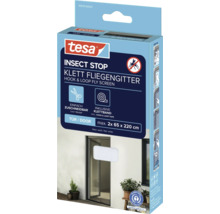 Tesa Insect Stop kardborre myggnät för dörrar, maximal storlek 2x 65 x 220 cm, inklusive kardborreband, lätt att skära till