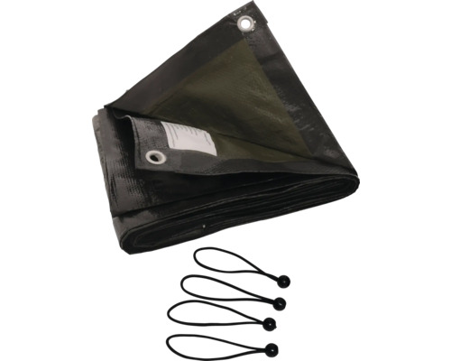 Presenning med öljetter och gummistroppar