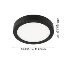 Rund taklampa med måtten 28,50 cm i diameter och 2,80 cm i höjd