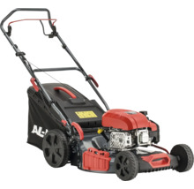 Bensindriven gräsklippare med gräsuppsamlare