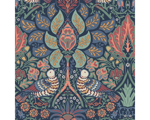 Tapet med fågel- och blomstermotiv