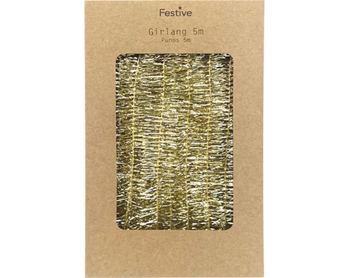 Festlig guldgirlang, 5 meter, för dekoration
