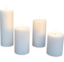 Fyra LED-ljus av äkta vax med flimrande ljus