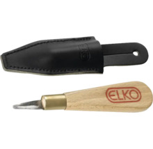 Elko Logo skärkniv med läderslida