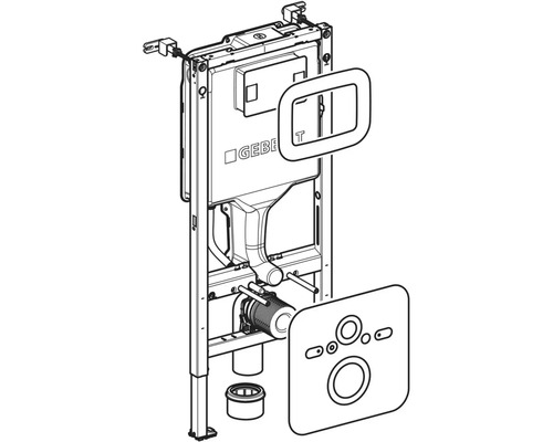 Geberit installationssystem med manöverplatta